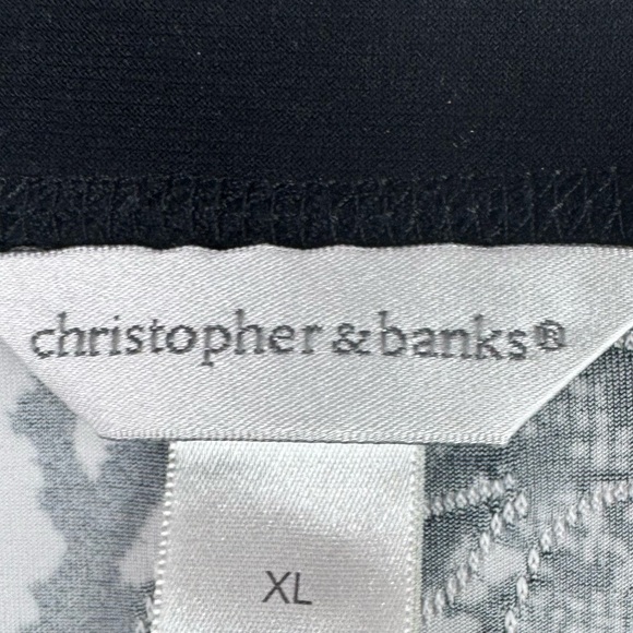 Christopher & Banks Monochrome Patterned Cardigan zip up sweater lace Lacie - Picture 6 of 9